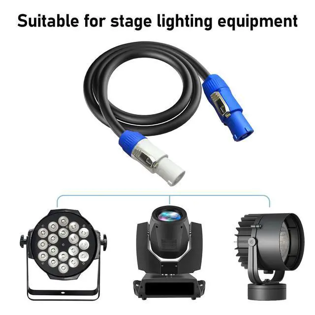 Alt view image 6 of 6 - PowerCon Power Cable AC PowerCon Input to PowerCon Output 12AWG 3 Pin Power Extension Cable for LED Screen Beam Moving Head Light, Stage Light Power,Audio Video Equipment and More-3FT