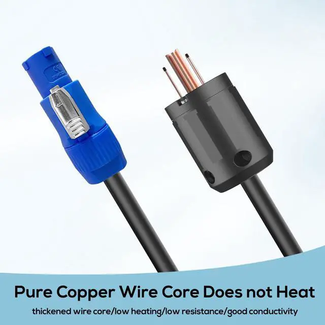 Alt view image 3 of 7 - 11AWG PowerCON Cable,NEMA 5-15p to PowerCON Connector,PowerCON Power Cable 20A 3 Pin PowerCon Input Male Connector Extension Power Wire for Outdoor Stage Light LED Screen-15FT