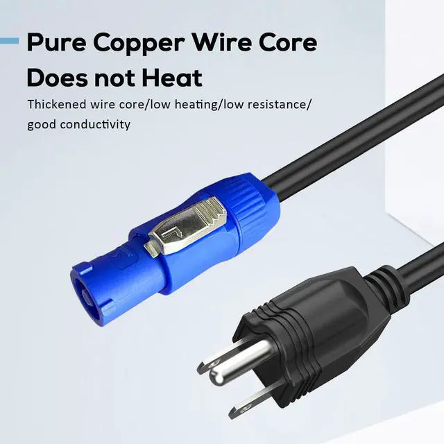 Alt view image 4 of 6 - 3-Prong NEMA 5-15P to PowerCON AC Power Cable Cord 20A 3 Pin PowerCon Input Male Connector to NEMA 5-15P Male Extension Power Wire 16AWG for Outdoor Stage Light LED Screen-6FT