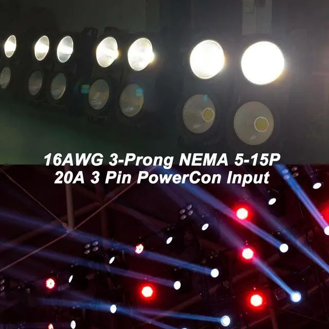 Alt view image 6 of 6 - 3-Prong NEMA 5-15P to PowerCON AC Power Cable Cord 20A 3 Pin PowerCon Input Male Connector to NEMA 5-15P Male Extension Power Wire 16AWG for Outdoor Stage Light LED Screen-1M/3.2FT