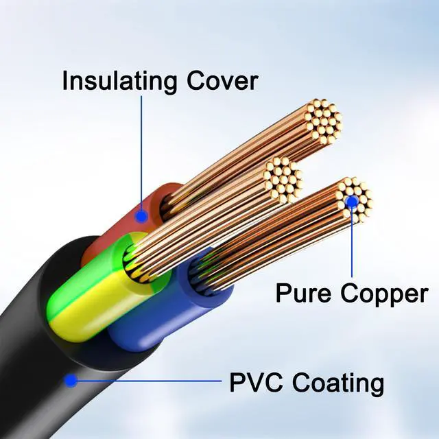Alt view image 5 of 7 - 3-Prong NEMA 5-15R to PowerCon Power Cable Cord 15A 125V 3 Pin PowerCon Output Male Connector to NEMA 5-15R Female Extension Power Wire 16AWG for Outdoor Stage Light LED Screen-1M/3.2FT