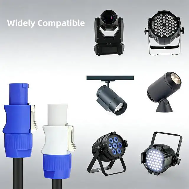 Alt view image 2 of 6 - PowerCon Power Cable 12AWG 3 Pin Input to Output Extension Cord - Professional Stage Light LED Screen Audio Equipment 3FT Waterproof IP65
