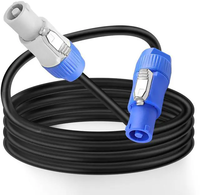 Main image of PowerCon Cable Power Extension Cord Professional AC 16AWG 3 PIN Male to Male Blue in to Gray Out Power Connector for LED Screen Beam Moving Head Light,Stage Light,Speaker (3.28FT)