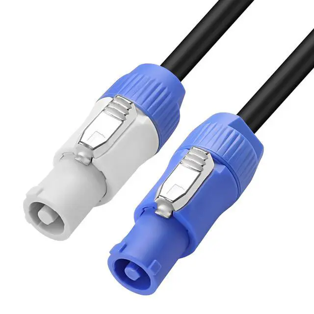 Alt view image 7 of 7 - PowerCon Cable Power Extension Cord Professional AC 16AWG 3 PIN Male to Male Blue in to Gray Out Power Connector for LED Screen Beam Moving Head Light,Stage Light,Speaker (3.28FT)