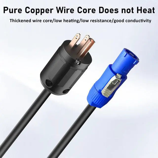Alt view image 4 of 7 - 12AWG PowerCON Cable, NEMA 5-15p to PowerCON Connector, AC Power Cable 20A 3 Pin Input Male Connector Extension Wire for Outdoor Stage Light LED Screen (6FT)