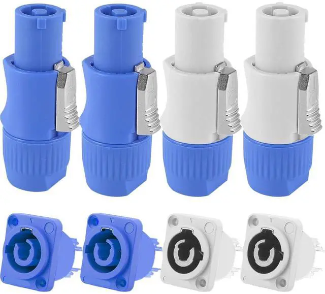 Main image of for Powercon Connector 3 Pin Male Panel Mount Female for Neutrik Power Cable, AC 250V 20A Plug Jack Adapter for Stage Light LED Screen Audio Equipment, 8 Pcs