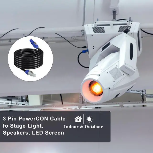 Alt view image 6 of 7 - PowerCon to PowerCon Cable - 6FT NAC3FCA to NAC3FCB 20A AC PowerCon Connector 16AWG 3 Pin Power Extension Cable for Stage Light/LED Screen