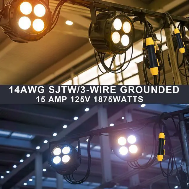 Alt view image 6 of 7 - 1 to 3 Outlet Ture1 powerCON Cable - 3FT 14AWG PowerCon True1 Male to 3X Female Extension Y Splitter Cable, Heavy Duty Outdoor 20A Waterproof True Connector for Stage Light/Speaker(SAC3MX - SAC3FX)