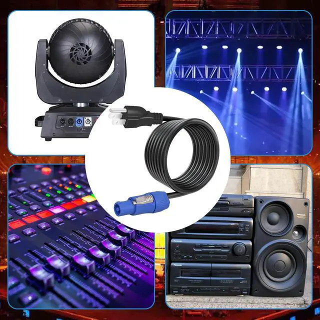 Alt view image 7 of 7 - 3-Prong NEMA 5-15P to PowerCON Cable 20A 3 Pin PowerCon Input Connector to NEMA 5-15P Connector Cord for Outdoor Stage Light LED Screen- 3M/9.8FT
