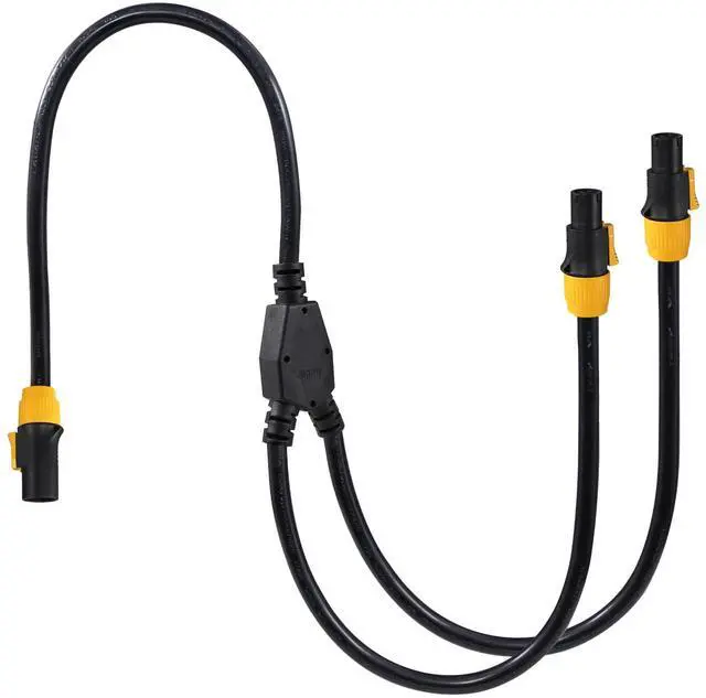 Main image of 1 to 2 Outlet True1 powerCON Cable - 3FT 14AWG PowerCon True1 Male to 2X Female Extension Y Splitter Cable, Heavy Duty Outdoor 20A Waterproof True Connector for Stage Light/Speaker(SAC3MX - SAC3FX)