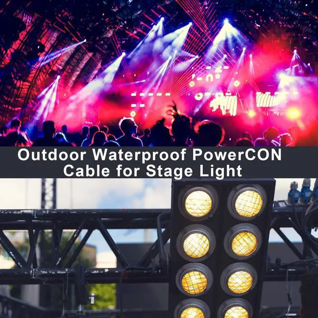 Alt view image 4 of 6 - 1 to 2 Outlet True1 powerCON Cable - 3FT 14AWG PowerCon True1 Male to 2X Female Extension Y Splitter Cable, Heavy Duty Outdoor 20A Waterproof True Connector for Stage Light/Speaker(SAC3MX - SAC3FX)