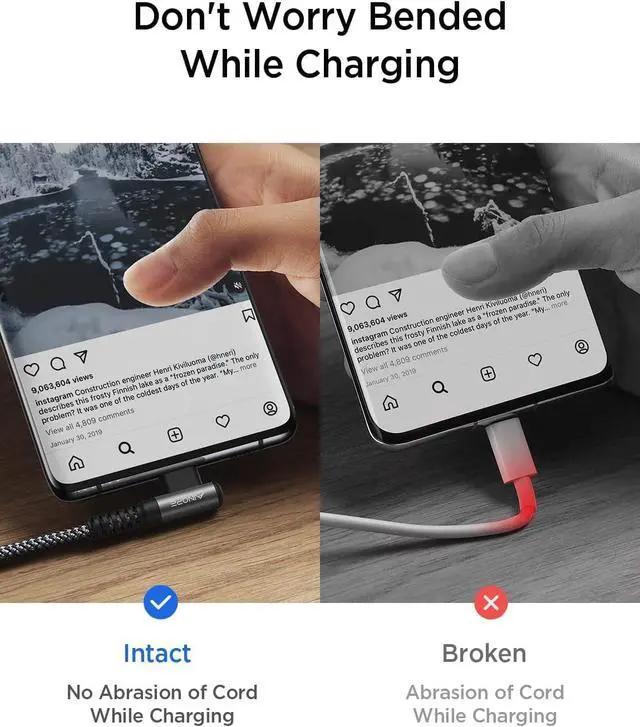 Alt view image 5 of 6 - 240W Long USB C Cable Multi 4 in 1 Charging Cable Fast Charging C Type Charger Fast Charge USB to USB C,Right Angle Fit iPhone 17 16 15 Pro Max iPad Samsung 10FT Black