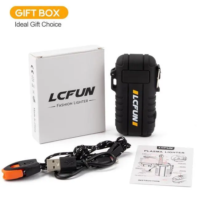 Alt view image 7 of 7 - Electric Dual Arc Lighter USB Rechargeable, Windproof Plasma Lighters with LED Battery Indicator, Waterproof Flashlight Lighter with Whistle Lanyard for Camping, Survival Gear