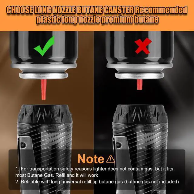 Alt view image 7 of 7 - Torch Lighter Windproof Triple Jet Flame Butane Lighter with Punch and Draw Enhancer, Refillable Lighters for Camping Hunting Valentines Day Gifts for Him -BUTANE NOT INCLUDED