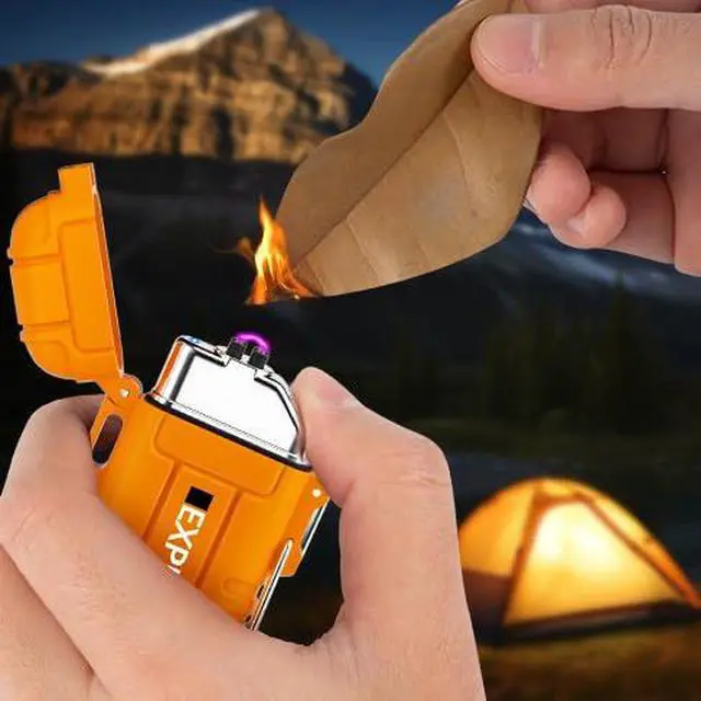 Alt view image 6 of 7 - 2 Pack Waterproof and Windproof Lighter for Camping, Hiking, Fishing