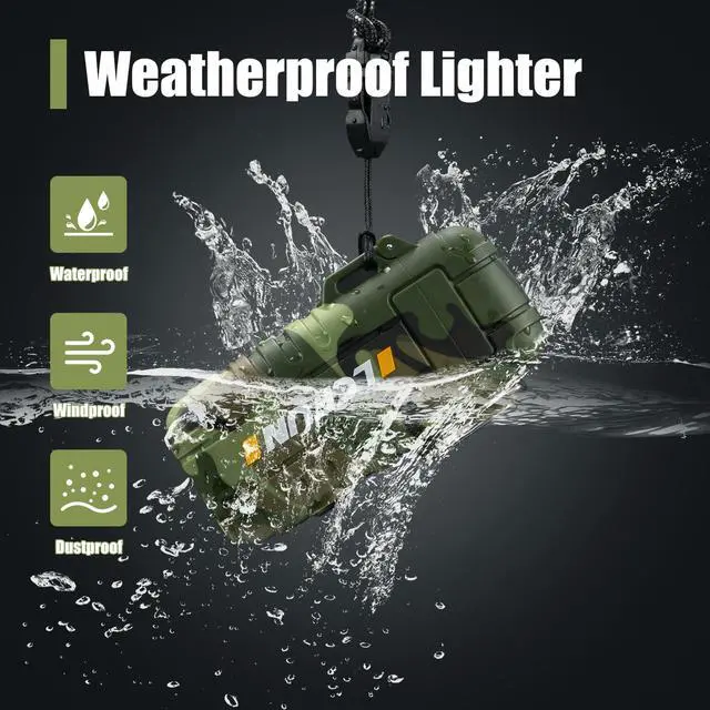 Alt view image 6 of 7 - Waterproof Windproof Lighter 2 Pack, Upgraded Camo Lighter