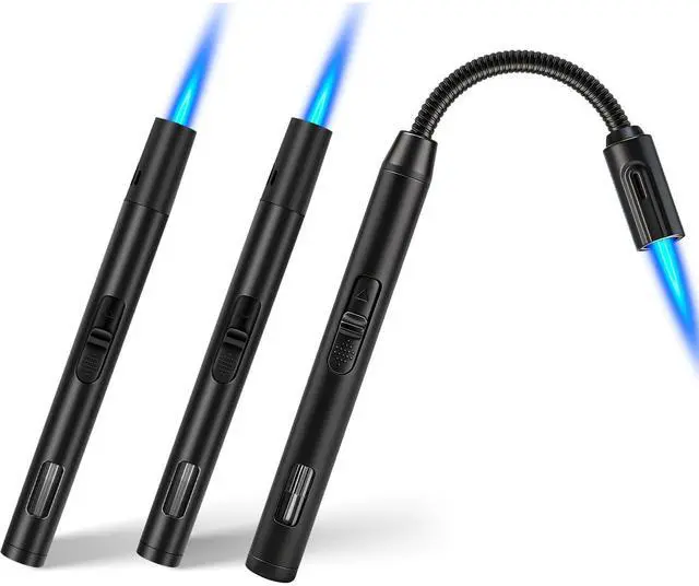 Main image of 2 Pack Refillable Torch Lighter and 1 Butane Lighter with Flexible Long Stem