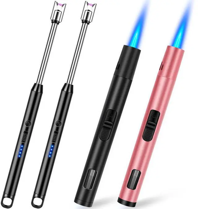 Main image of 4 Pack Candle Lighter Electric USB Rechargeable Arc Lighter, Windproof Long Butane Torch Lighters for Candle