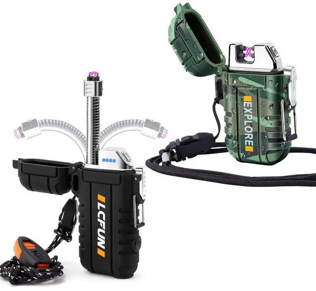 Main image of 2 Pack Waterproof and Windproof Lighter for Camping, Survival Gear