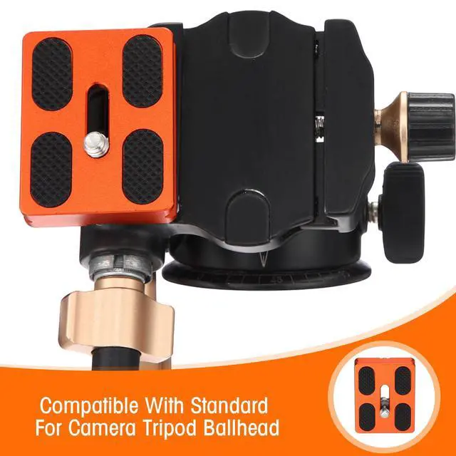 Alt view image 5 of 7 - 2 Pieces Metal Quick Release Plate with 1/4''-20 Camera Screw Tripod Mount Plate Fits Standard for DSLR Camera Tripod Ball Head(Orange,Pu50)