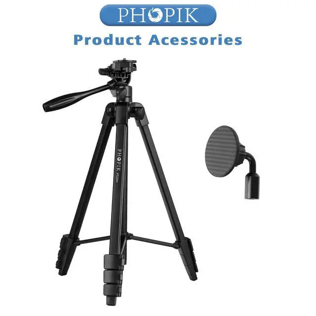 Alt view image 5 of 5 - 55" Phone Tripod, PHOPIK Aluminum Extendable Tripod Stand with Shutter, Carrying Bag, Compatible with iPhone/Android/Sport Camera&Insta 360 x5 Perfect for Video Recording/Selfies/Live Stream/Vlogging