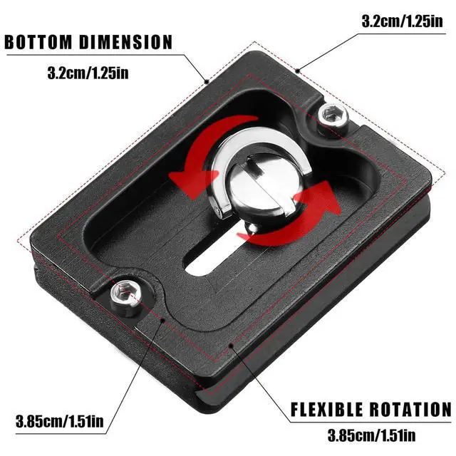 Alt view image 5 of 7 - 2 Pieces Metal Quick Release Plate with 1/4''-20 Camera Screw Tripod Mount Plate Fits Standard for DSLR Camera Tripod Ball Head(Pu50,Black and Blue)