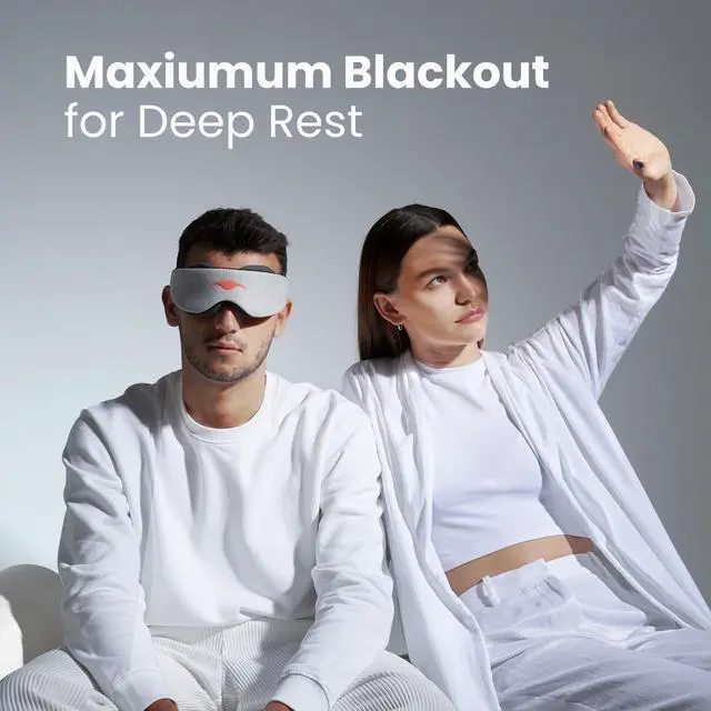 Alt view image 3 of 7 - Manta Original Sleep Mask - Maximum Blackout Sleep Mask for Deep Sleep, Adjustable with Detachable Eye Cups, Zero Eye Pressure for Back & Belly Sleepers, Ideal for Travel, Shift Work & Daytime Sleep