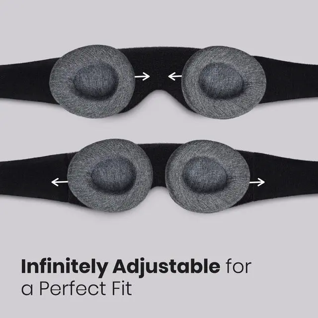 Alt view image 4 of 7 - Manta Original Sleep Mask - Maximum Blackout Sleep Mask for Deep Sleep, Adjustable with Detachable Eye Cups, Zero Eye Pressure for Back & Belly Sleepers, Ideal for Travel, Shift Work & Daytime Sleep