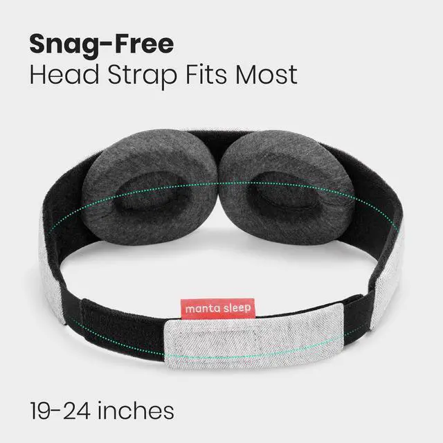 Alt view image 7 of 7 - Manta Original Sleep Mask - Maximum Blackout Sleep Mask for Deep Sleep, Adjustable with Detachable Eye Cups, Zero Eye Pressure for Back & Belly Sleepers, Ideal for Travel, Shift Work & Daytime Sleep