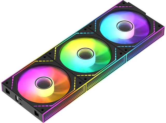 Main image of TL-M12QR-S X3 120mm Reverse Case Fans, 3-Pack | Daisy Chain Wiring, ARGB Fan Blades, Infinity Mirror Lighting