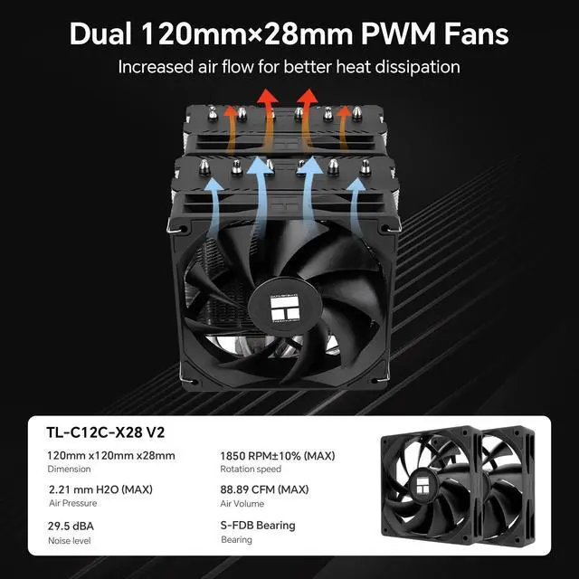 Alt view image 5 of 7 - Peerless Assassin 120 SE V2 CPU Cooler, Dual Tower, 1850RPM