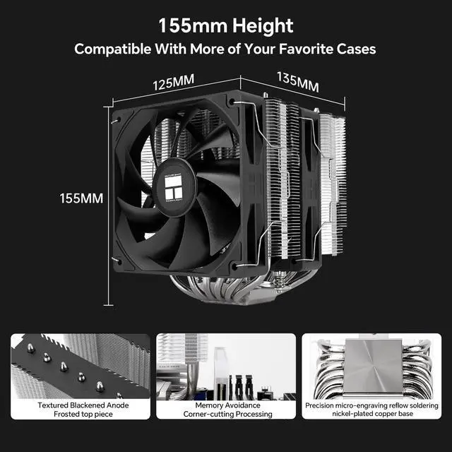 Alt view image 6 of 7 - Peerless Assassin 120 SE V2 CPU Cooler, Dual Tower, 1850RPM