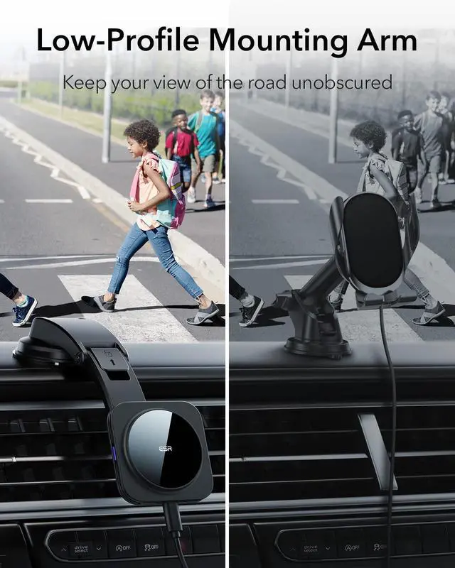 Alt view image 4 of 7 - for MagSafe Car Mount Charger, Dashboard Magnetic Wireless Car Charger Mount, Compatible with MagSafe Car Charger, for iPhone 17-12 Series, Galaxy S26/S25, Fast Charging, Car Accessories, Black