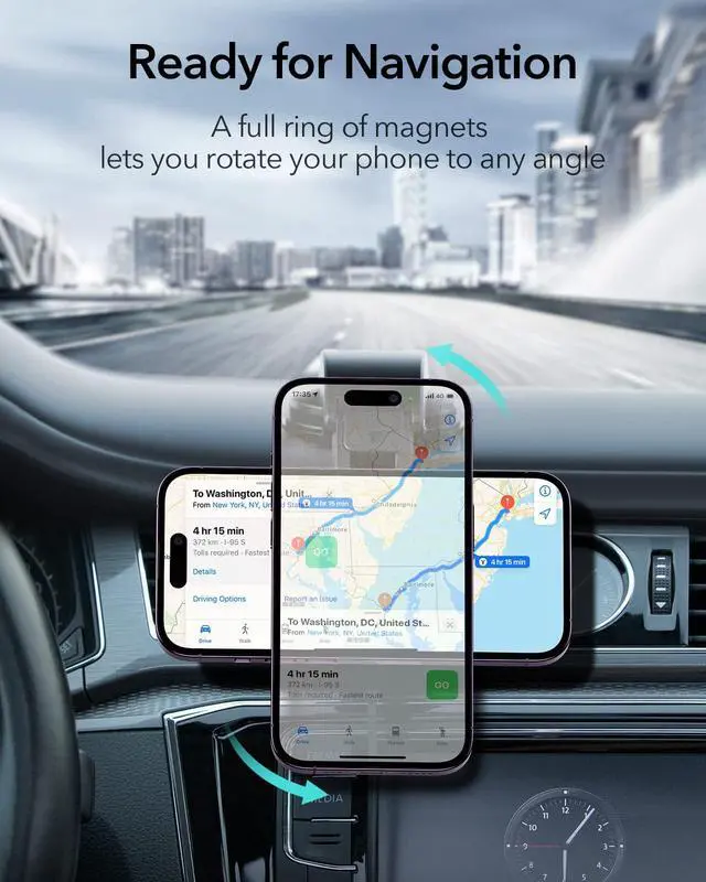 Alt view image 5 of 7 - for MagSafe Car Mount Charger, Dashboard Magnetic Wireless Car Charger Mount, Compatible with MagSafe Car Charger, for iPhone 17-12 Series, Galaxy S26/S25, Fast Charging, Car Accessories, Black