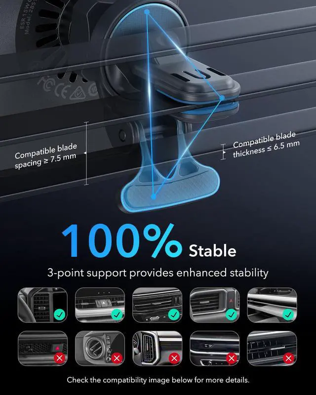 Alt view image 6 of 7 - for 15W MagSafe Car Mount Charger with CryoBoost, Made for Apple-Certified, for MagSafe Car Charger,Magnetic Wireless Phone Charging for iPhone 17/16/15/14/13/12, S26/S25, Fast Charging, Cooling