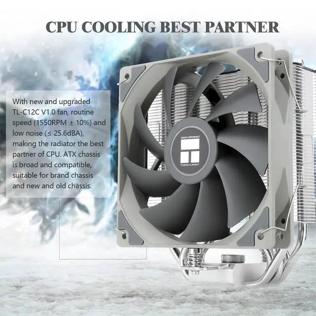 Alt view image 5 of 6 - Assassin King 120 SE CPU Air Cooler, AK120 SE, 5 Heatpipes, AGHP Technology TL-C12C PWM Quiet Fan CPU Cooler with S-FDB Bearing, for AMD AM4/Intel 1150/1151/1200/1700/1851