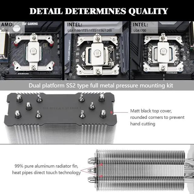 Alt view image 6 of 6 - Assassin King 120 SE CPU Air Cooler, AK120 SE, 5 Heatpipes, AGHP Technology TL-C12C PWM Quiet Fan CPU Cooler with S-FDB Bearing, for AMD AM4/Intel 1150/1151/1200/1700/1851