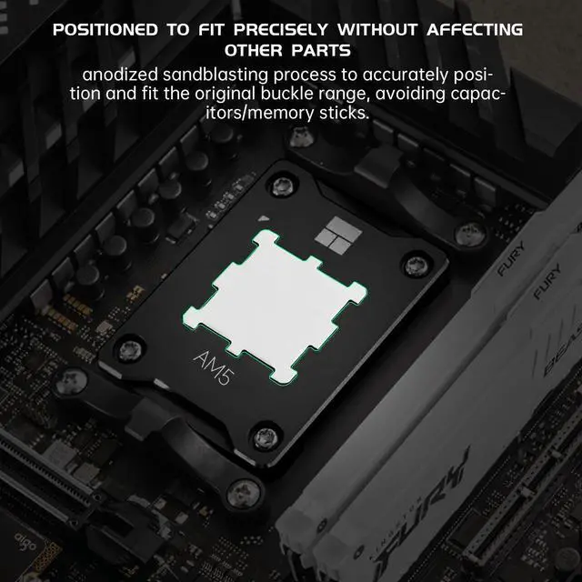 Alt view image 2 of 7 - AM5 Secure Frame Black, Anti-Bending CPU Contact Frame for AMD Socket