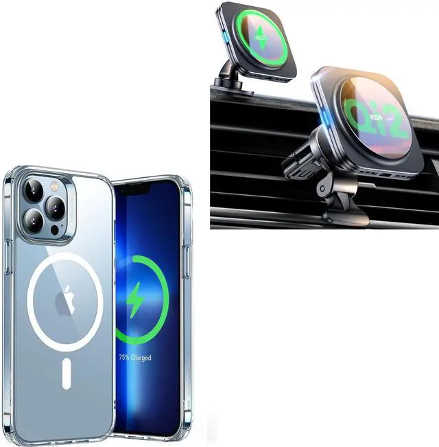 Main image of for iPhone 13 Pro Max Case and Qi2 15W MagSafe Car Mount Charger, Qi2-Certified MagSafe Car Charger, Air Vent/Dashboard Magnetic Wireless Car Charger, Car Phone Holder Mount