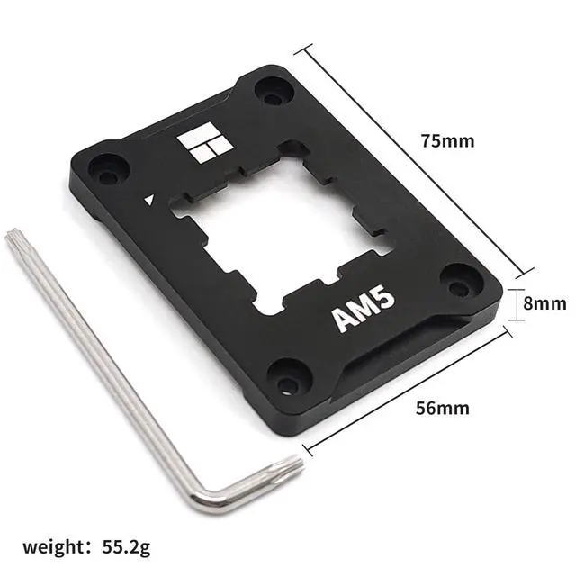 Alt view image 3 of 7 - AM5 CPU Contact Frame V2, Anti-Bending Secure Frame, All-Aluminum CNC, Even Pressure, for AMD AM5 Socket, Includes L-Shaped Screwdriver