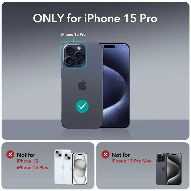 Alt view image 2 of 7 - for iPhone 15 Pro Case and Qi2 15W MagSafe Car Mount Charger, Qi2-Certified MagSafe Car Charger, Air Vent/Dashboard Magnetic Wireless Car Charger, Car Phone Holder Mount for iPhone 15 Pro