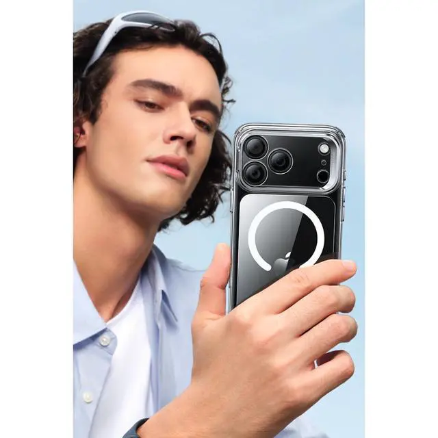 Alt view image 2 of 7 - for iPhone 17 Case with Stash Stand, Compatible with MagSafe, Military-Grade Drop Protection Magnetic Phone Case for iPhone 17, Scratch-Resistant Back Cover,Clear