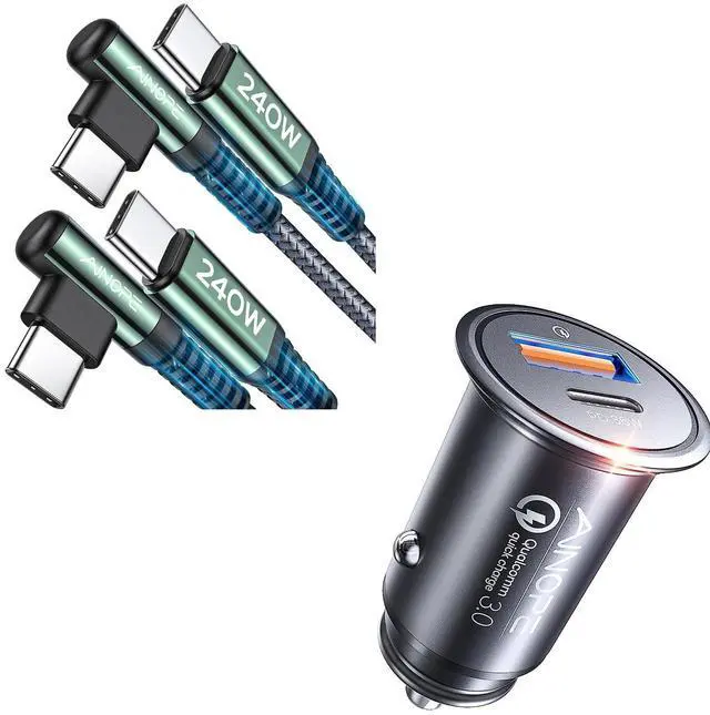 Main image of USB C Car Charger, 54W iPhone Car Charger Adapter, 240W USB C to USB C Cable 6.6ft/2Pack