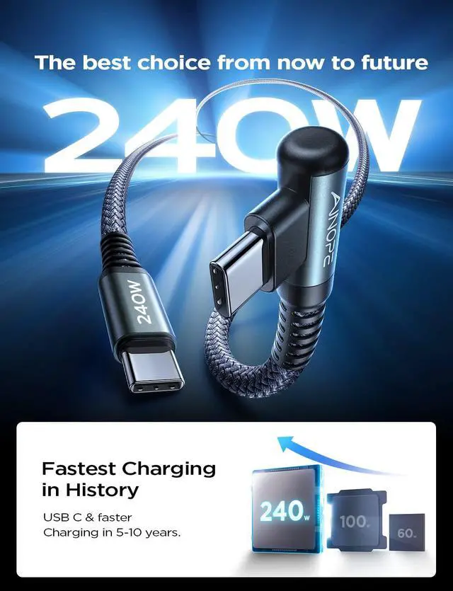 Alt view image 6 of 7 - USB C Car Charger, 54W iPhone Car Charger Adapter, 240W USB C to USB C Cable 6.6ft/2Pack