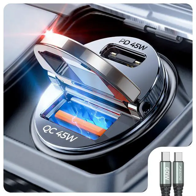 Alt view image 6 of 7 - Car Phone Holder Mount Vent 90W USB C Car Charger