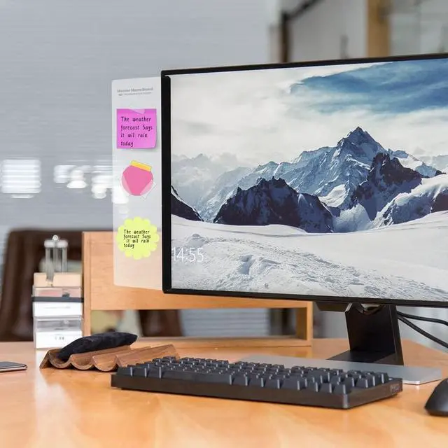 Alt view image 7 of 7 - Office Desk Accessories 2pcs Multifunction Computer Monitor Memo Board - Transparent Computer Side Panel Memo Creative Monitor Side Panel Suitable for Office Home Desktop