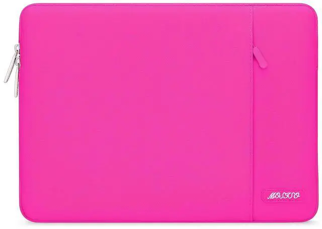 Main image of Laptop Case 13.3 inch, 13-13.3 inch Laptop Sleeve Compatible with MacBook Air/Pro 13/Pro 14 M5 M4 M3 M2 M1, HP Dell ASUS Lenovo,Polyester Vertical Computer Sleeve Bag with Pocket, Bright Rose