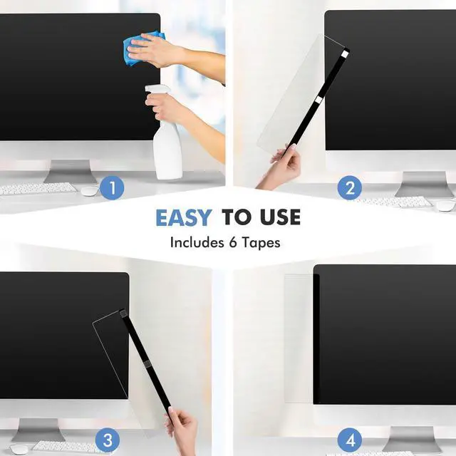 Alt view image 5 of 7 - 2 Pcs 11" x 3.1" Transparent Acrylic Monitor Memo Board