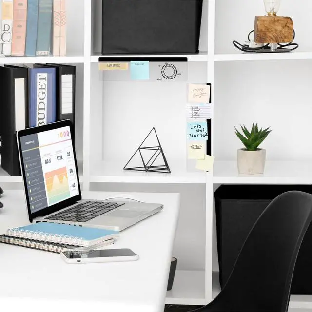 Alt view image 7 of 7 - 2 Pcs 11" x 3.1" Transparent Acrylic Monitor Memo Board