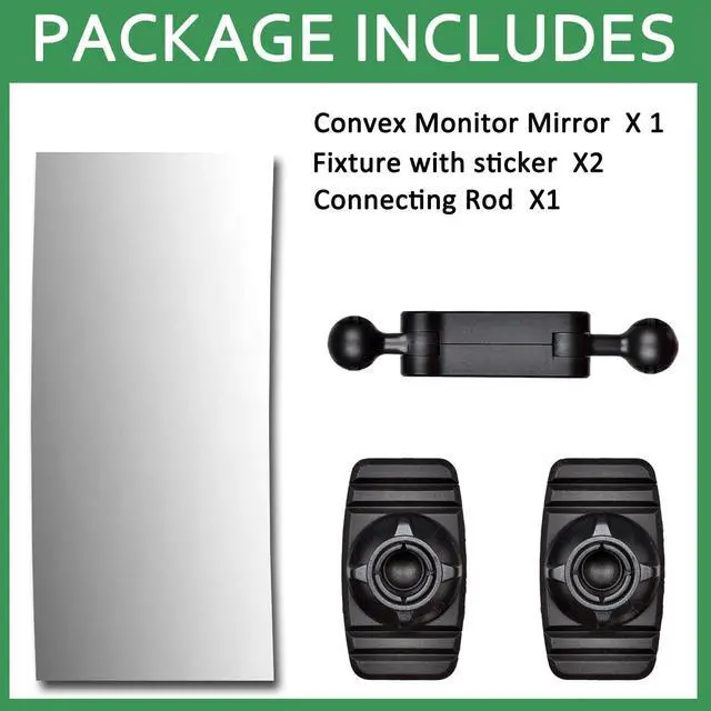 Alt view image 2 of 7 - Acrylic Wide Angle Rear View Mirror for Cubicle Desk Computer PC Monitor to See Behind You, Stick-on Convex Mirror for Office Work Car Personal Safety and Security Decor Accessories - 1 Pack